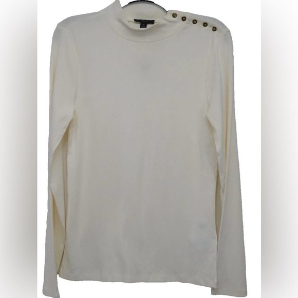 J. Crew Cream Sweater with Gold Button Detail - Picture 1 of 6